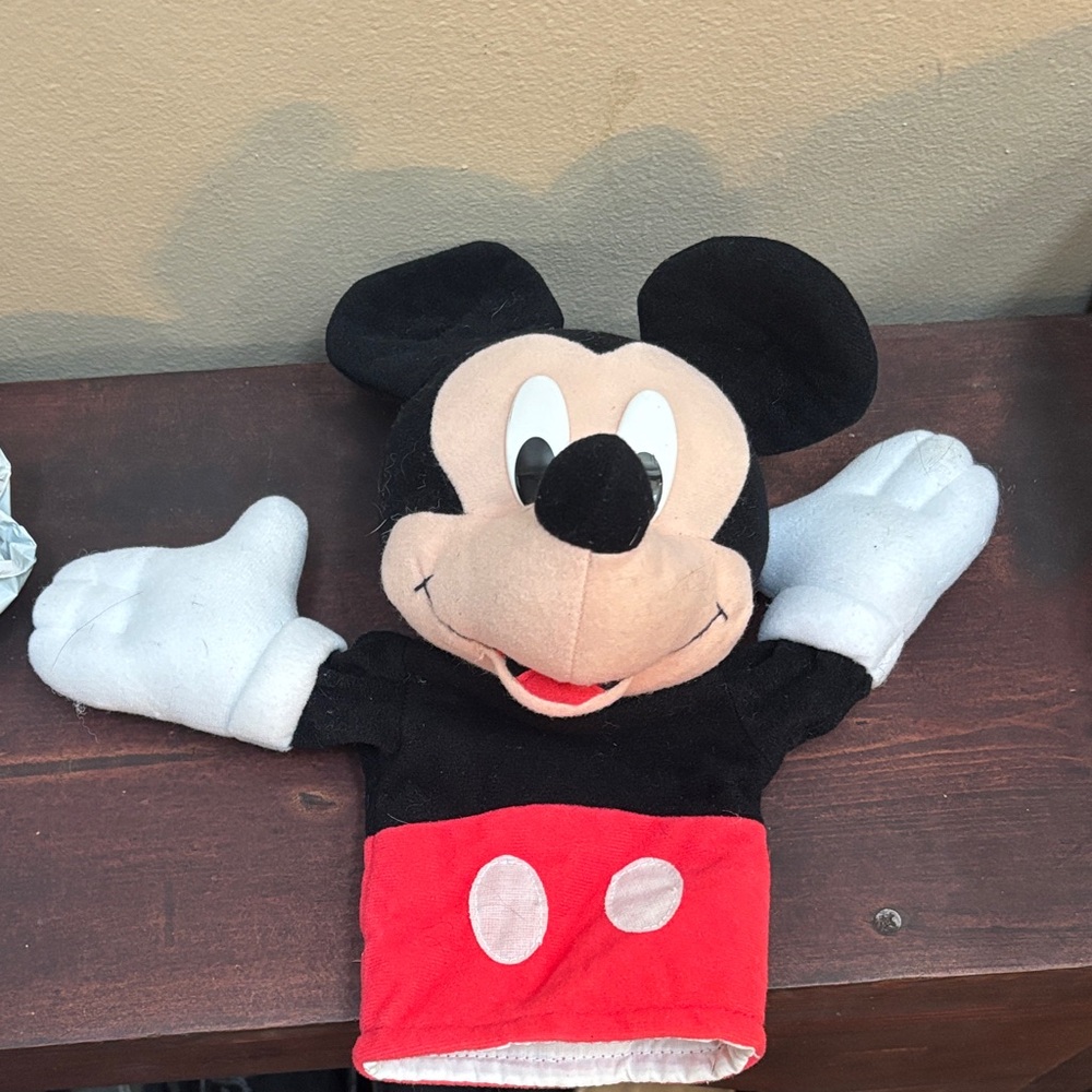 Disney Mickey Mouse Plush Hand Puppet - Black, Red, White